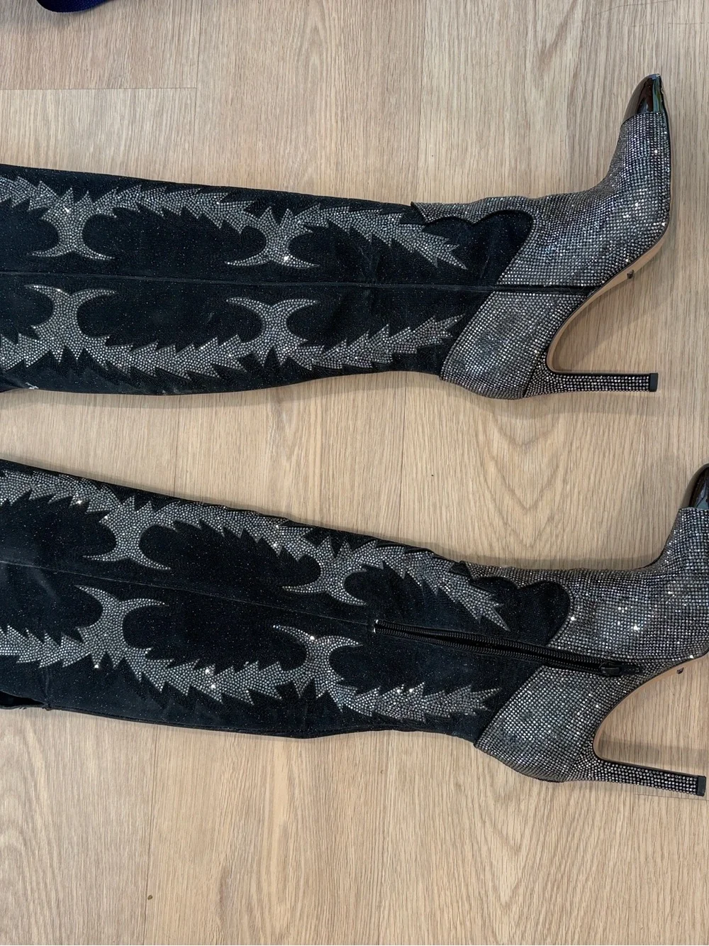 KatyannaTwo Over-the-Knee Rhinestone Embellished Western Dress Boots